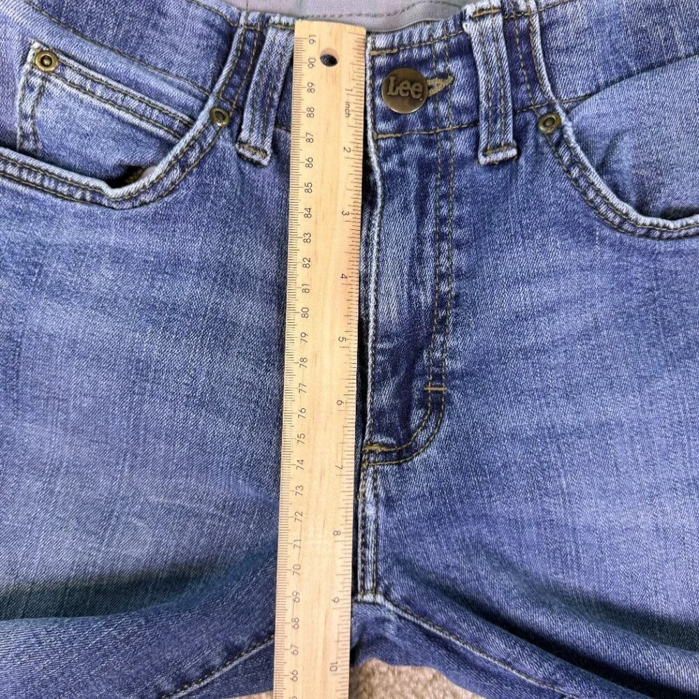Lee Slim Straight Leg Mid-Rise Blue Denim Jeans Men's Size 28 x 27 Western E505